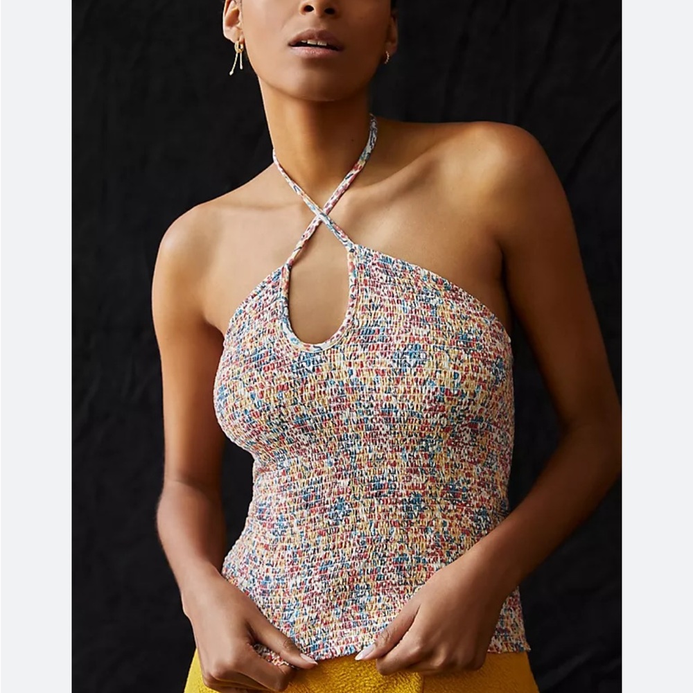 Nation LTD Multicolor Smocked Halter Top